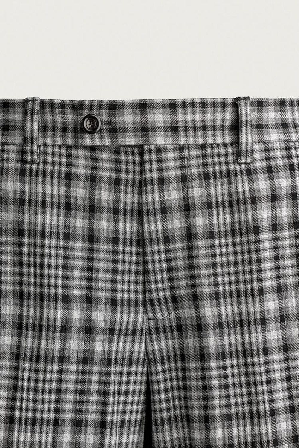 ZARA БРЮКИ FLARE FIT В КЛЕТКУ, СЕРЫЙ