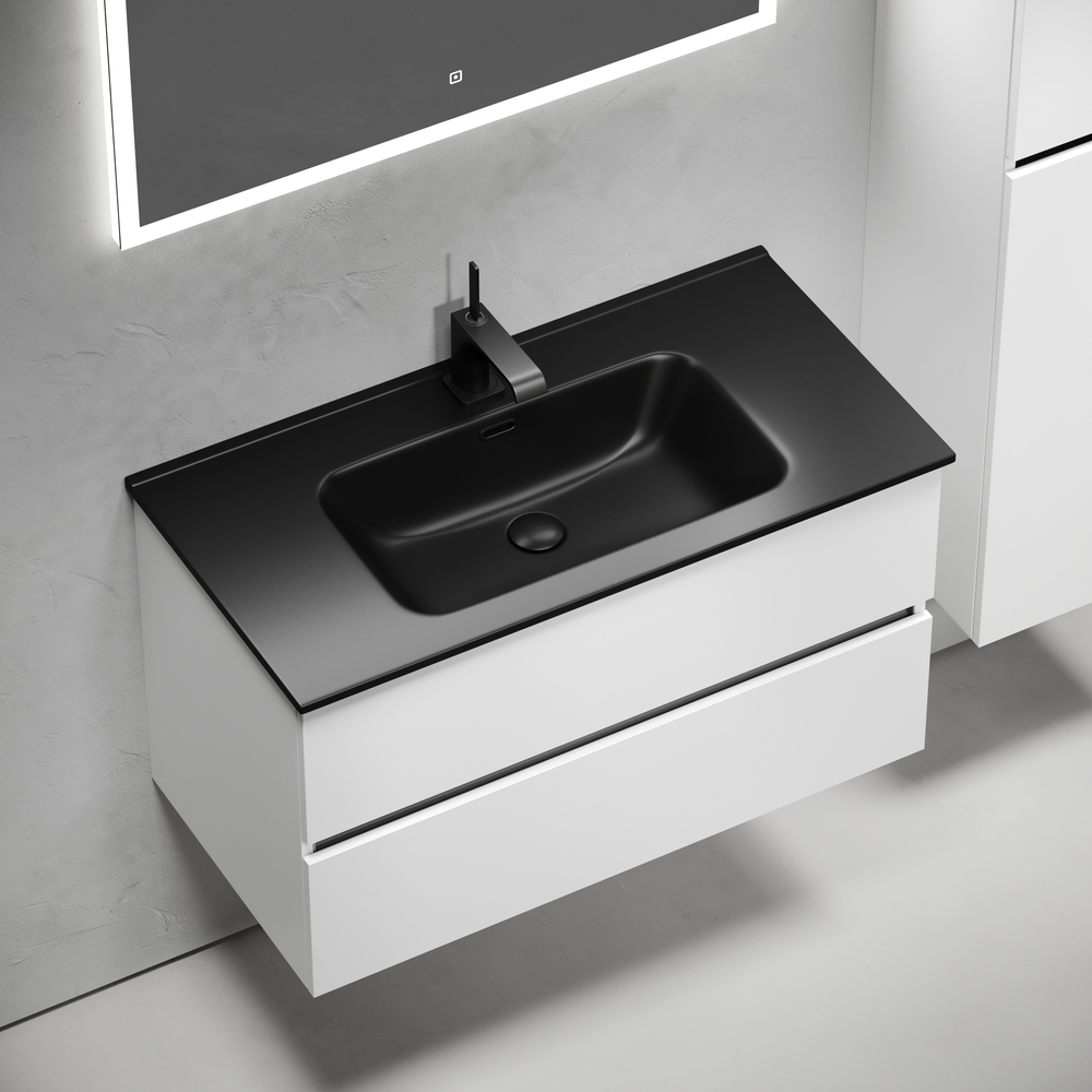 Тумба подвесная под раковину Sancos Urban, белый глянец 890х450х550, арт. UR90W