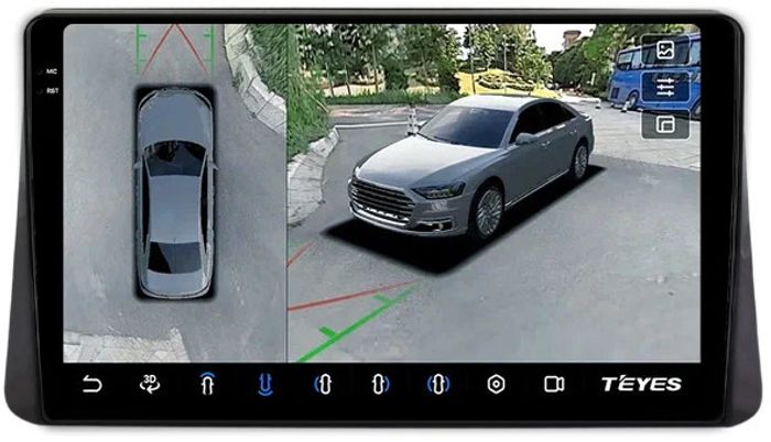 Магнитола для Mitsubishi Eclipse Cross Азия - Teyes CC3-2K-360 на Android 10, Быстрая, 2K QLED, CarPlay, 4G SIM-слот, 4 камеры в комплекте
