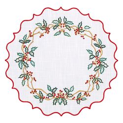 Набор из двух салфеток под приборы Festive wreath из коллекции New Year Essential, Ø38 см