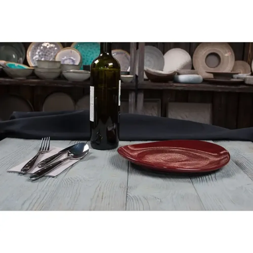 Блюдо овальное 25*22,5 см h2,4 см Evolution Dark Red P.L. Proff Cuisine [1]
