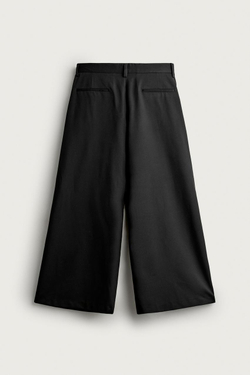 ZARA БРЮКИ WIDE FIT СО СКЛАДКАМИ, ЧЕРНЫЙ