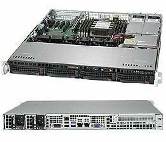 Сервер Supermicro SuperServer 5019P-MTR без процессора/без ОЗУ/без накопителей/количество отсеков 3.5" hot swap: 4/2 x 400 Вт/LAN 10 Гбит/c