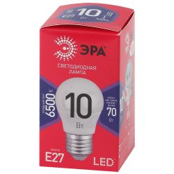 Лампа светодиодная ЭРА RED LINE LED P45-10W-865-E27 R 10Вт шар холодный дневной свет E27 | Лампы cветодиодные Шар (G/P)
