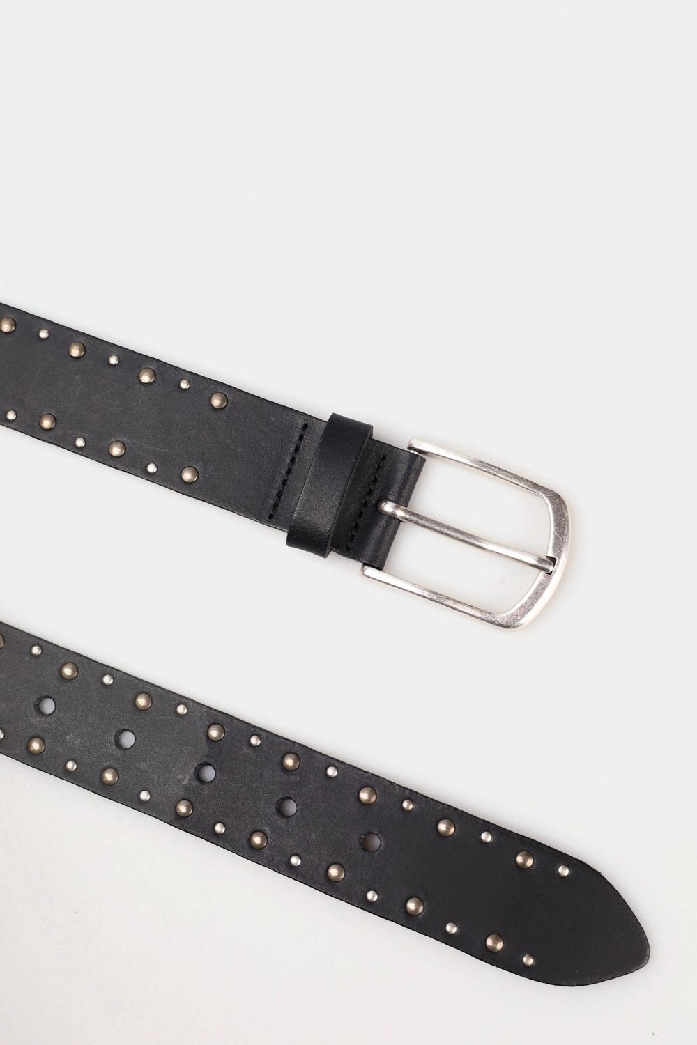 Ремень взрослый MUSTANG Leather belt in 35mm with rivets and buckle in polished silver