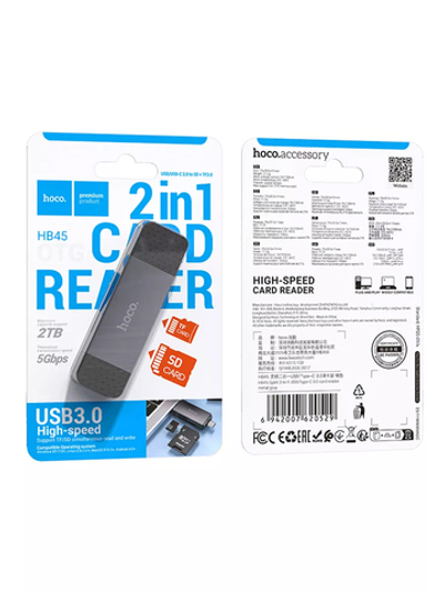 Картридер HB45 Type-C USB 3.0 для телефона и компьютера