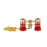 Бинокль театральный Veber Opera БГЦ 3x25 с цепочкой, красный/золотой