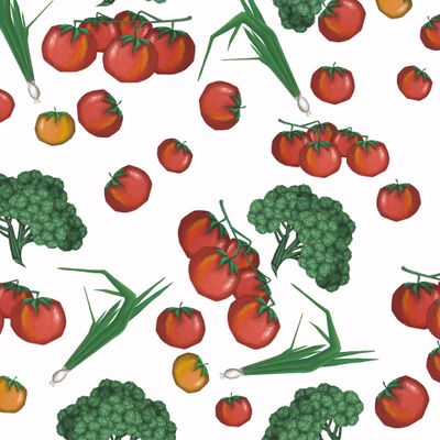 Assorted vegetables seamless pattern