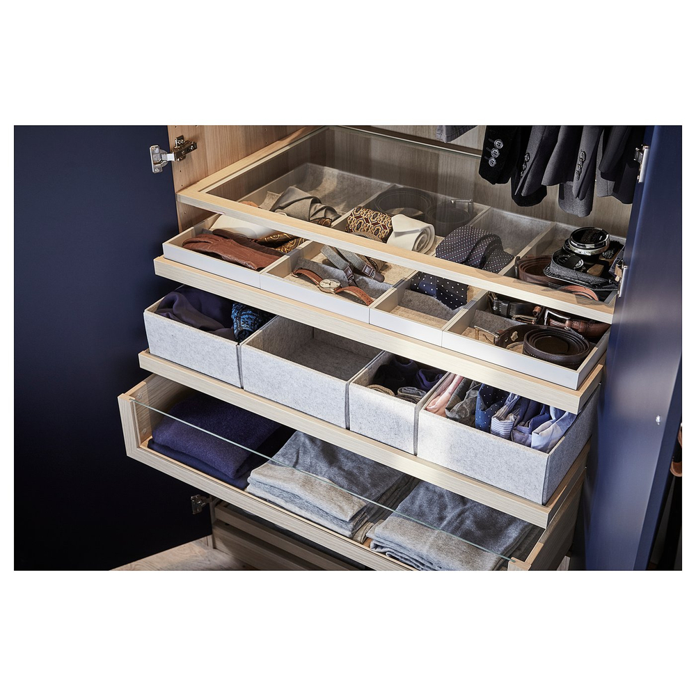 IKEA KOMPLEMENT  (ИКЕА КОМПЛЕМЕНТ)  -  Комплект коробок, 6 шт - светло-серый 65x54 см