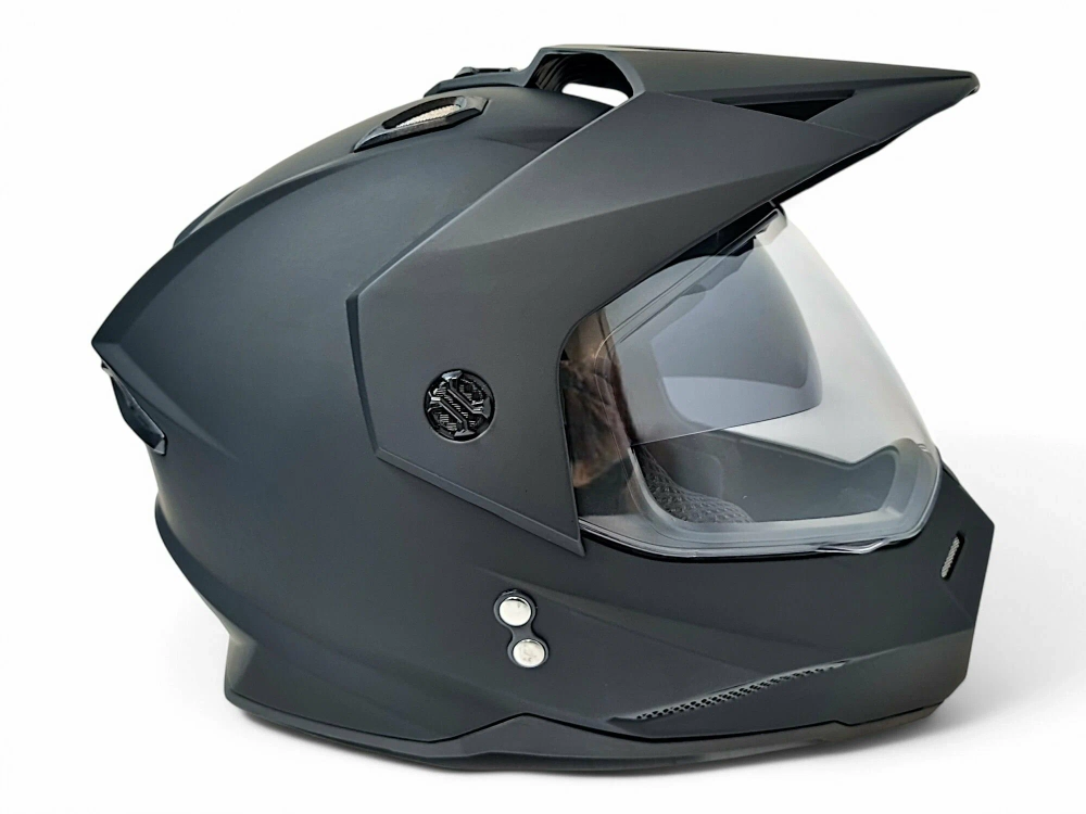 Шлем KIOSHI Fighter 802 мотард с очками (Матовый черный, XL)