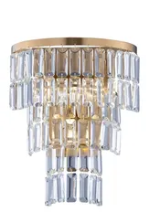 Бра NewRgy W2752P/4A PLATING BRASS+CLEAR, 4×40 Вт, прозрачное и латунное