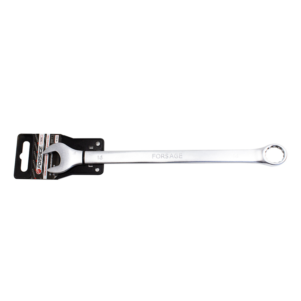 Ключ комбинированный удлиненный 16мм, на пластиковом держателе Forsage F-75516L