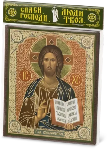 Икона "Господь Вседержитель" (визант. ст.) 10х12 на МДФ-6 (1012-1408)