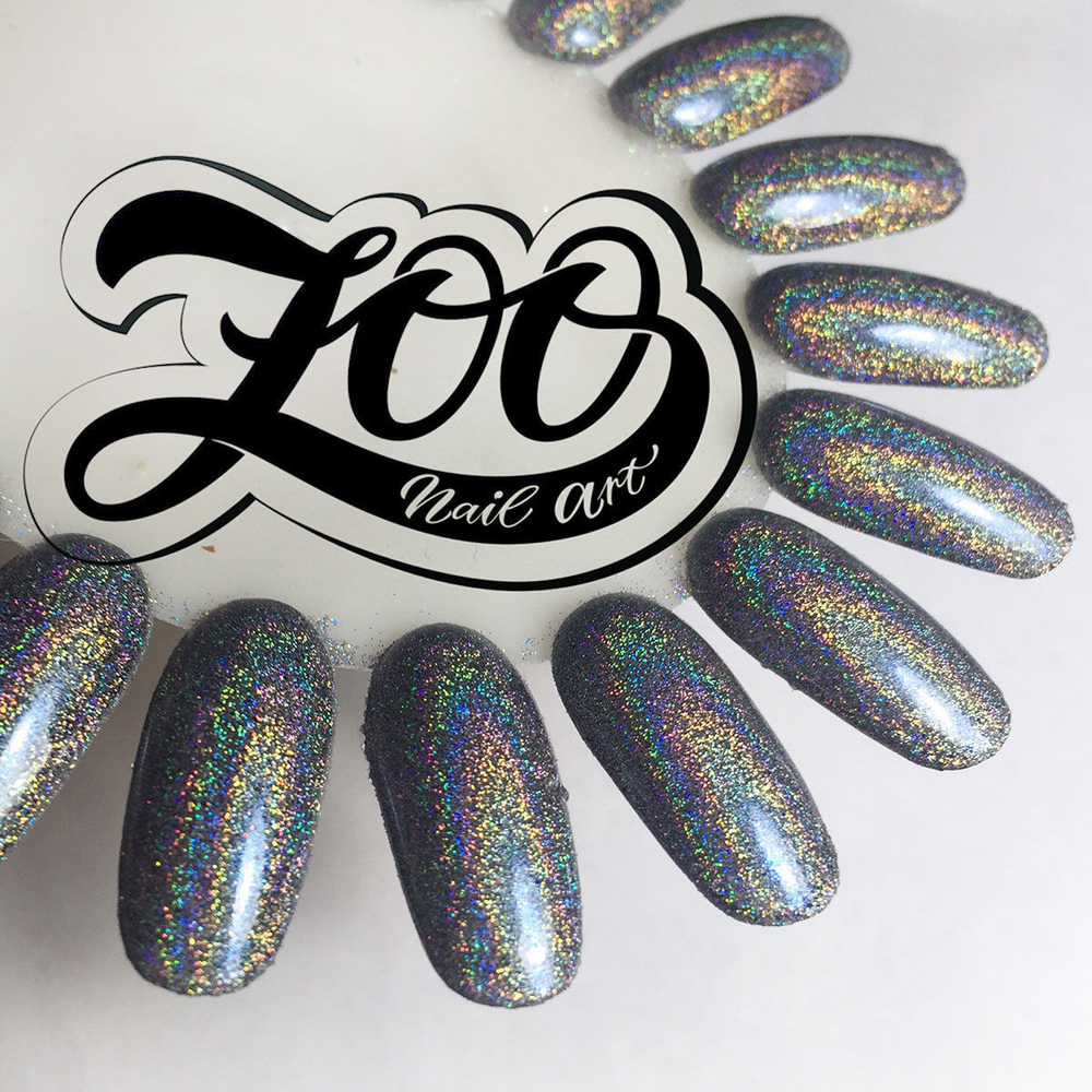 Zoo Nail Голографическая втирка "Серебряная вспышка" 1078