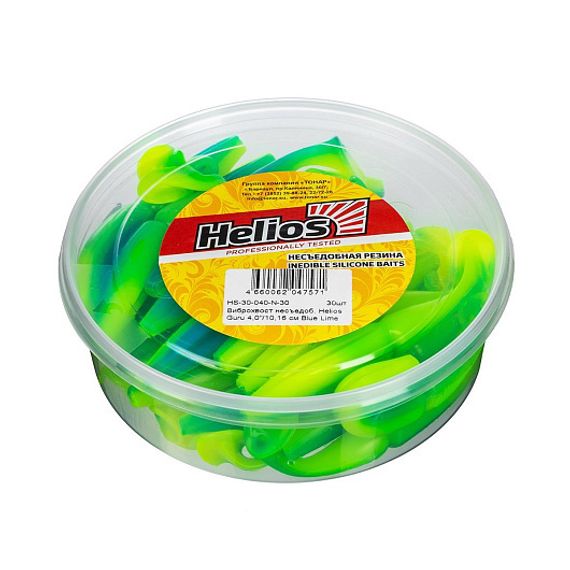 Виброхвост несъедоб. Guru 4,0'/10,16 см Blue Lime 30шт. (HS-30-040-N-30) Helios