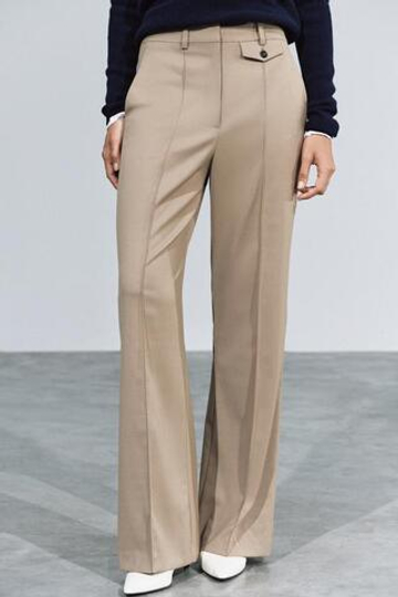 ZARA БРЮКИ СО СТРЕЛКАМИ — ZW COLLECTION, СВЕТЛЫЙ ЖЕЛТО-КОРИЧНЕВЫЙ