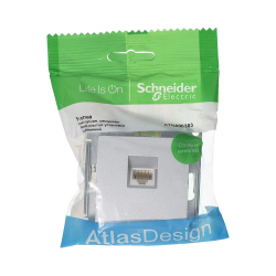 ATLASDESIGN РОЗЕТКА компьютерная RJ45 кат. 5e, механизм, АЛЮМИНИЙ