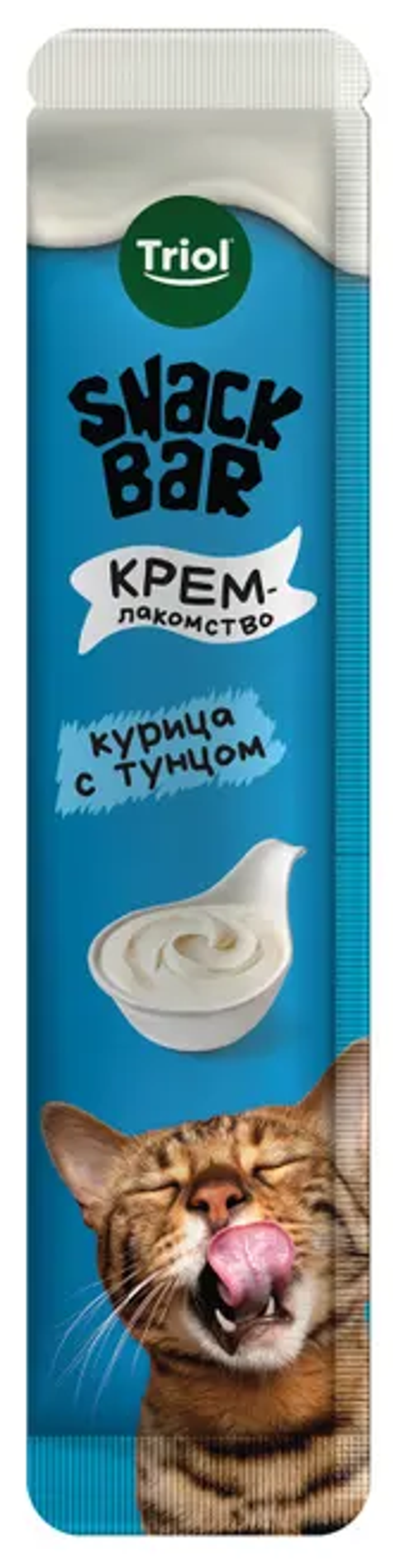 Triol, Лакомства для кошек, Крем из курицы с тунцом, 40 гр.