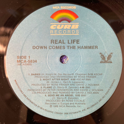 Винтажная виниловая пластинка LP Real Life Down Comes The Hammer (Канада 1986)