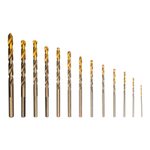 Набор сверл по металлу, 1,5-6,5мм, Р6М5К8-TiN, Golden Tip, 13 шт Denzel