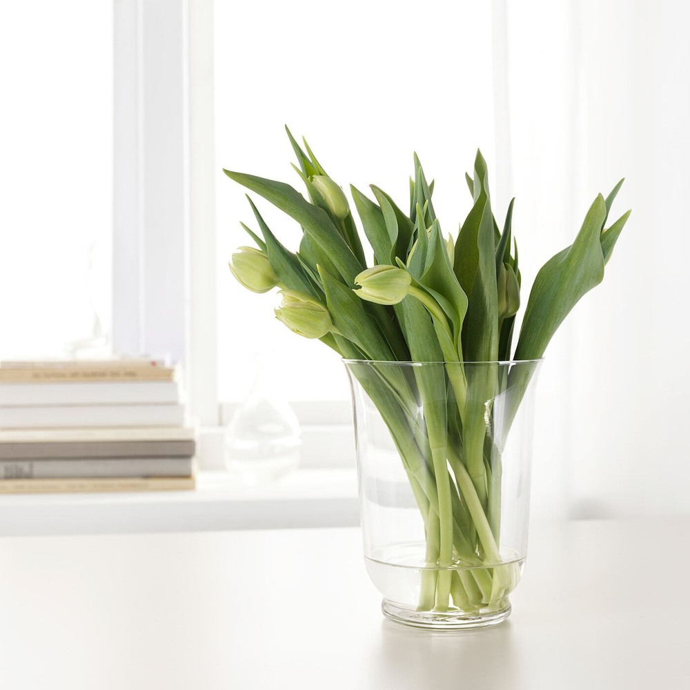 IKEA POMP (ИКЕА ПОМП) — Ваза/фонарь, прозрачное стекло, 18 см, фото 3