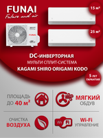 Мульти сплит-система на 2 комнаты Funai KAGAMI SHIRO ORIGAMI KODO RAM-I-KMS25HP/KMS30HP/RAM-I-2OK40HP.01/U