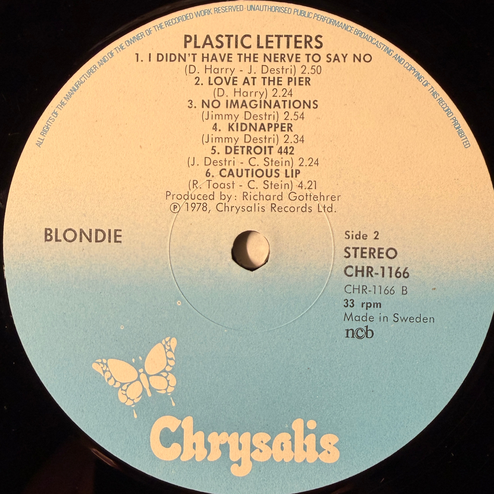 Blondie – Plastic Letters (Швеция 1978г.)Т