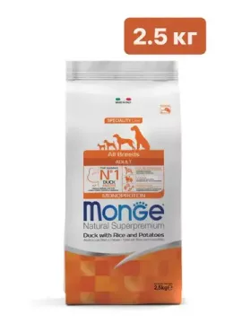 Корм для собак Monge Speciality Line – Утка с рисом и картофелем 12 кг