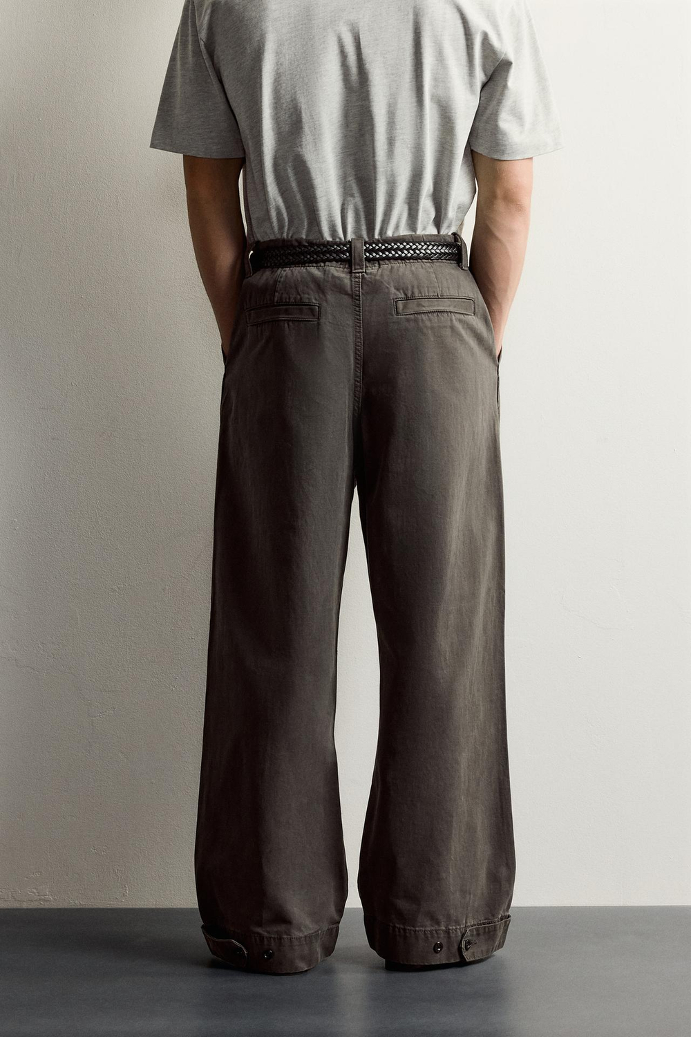 ZARA БРЮКИ ЧИНОС СВОБОДНОГО КРОЯ, КОРИЧНЕВЫЙ