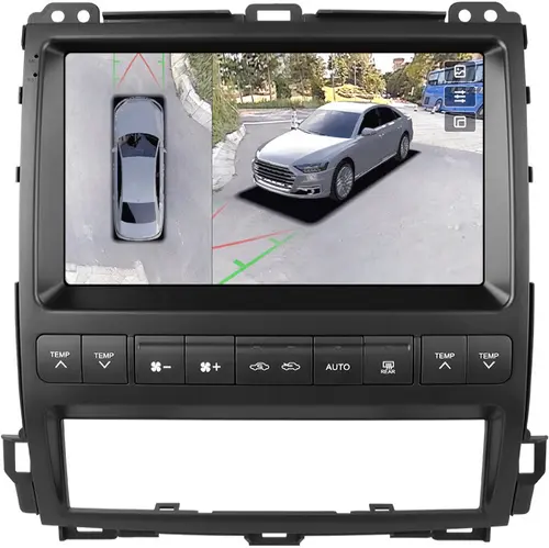 Магнитола для Lexus GX470 J120, Toyota Land Cruiser Prado 120 (климат на ШГУ, рамка тип 1) - Teyes CC3-2K-360 на Android 10, Быстрая, 2K QLED, CarPlay, 4G SIM-слот, 4 камеры в комплекте