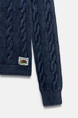 ZARA - FRUIT OF THE LOOM™ ДЖЕМПЕР КРУПНОЙ ВЯЗКИ, ИНДИГО