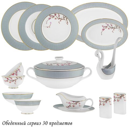 Lenardi 145-627 Обеденный сервиз 30пр. САКУРА в под.уп.(х2)Костяной фарфор