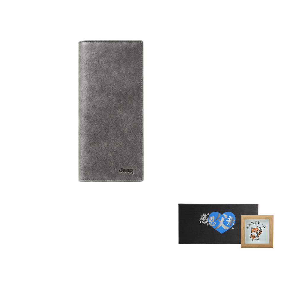 Jeep Cow Leather Wallet Men"s Gray