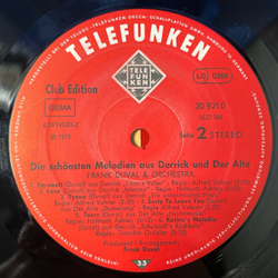 Винтажная виниловая пластинка LP Frank Duval and Orchestra, Die Schonsten Melodien Aus Derrick Und Der Alte (Германия 1979)