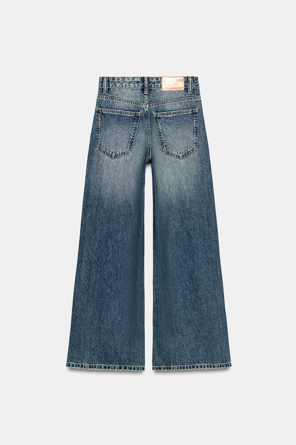 ZARA ДЖИНСЫ Z1975 LOOSE WIDE-LEG, ВЫСОКАЯ ПОСАДКА, СТРАЗЫ, СИНИЙ