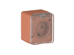 Розетка с крышкой IP54 Systeme Electric AtlasDesign Profi54 Терракотовый ATN547045