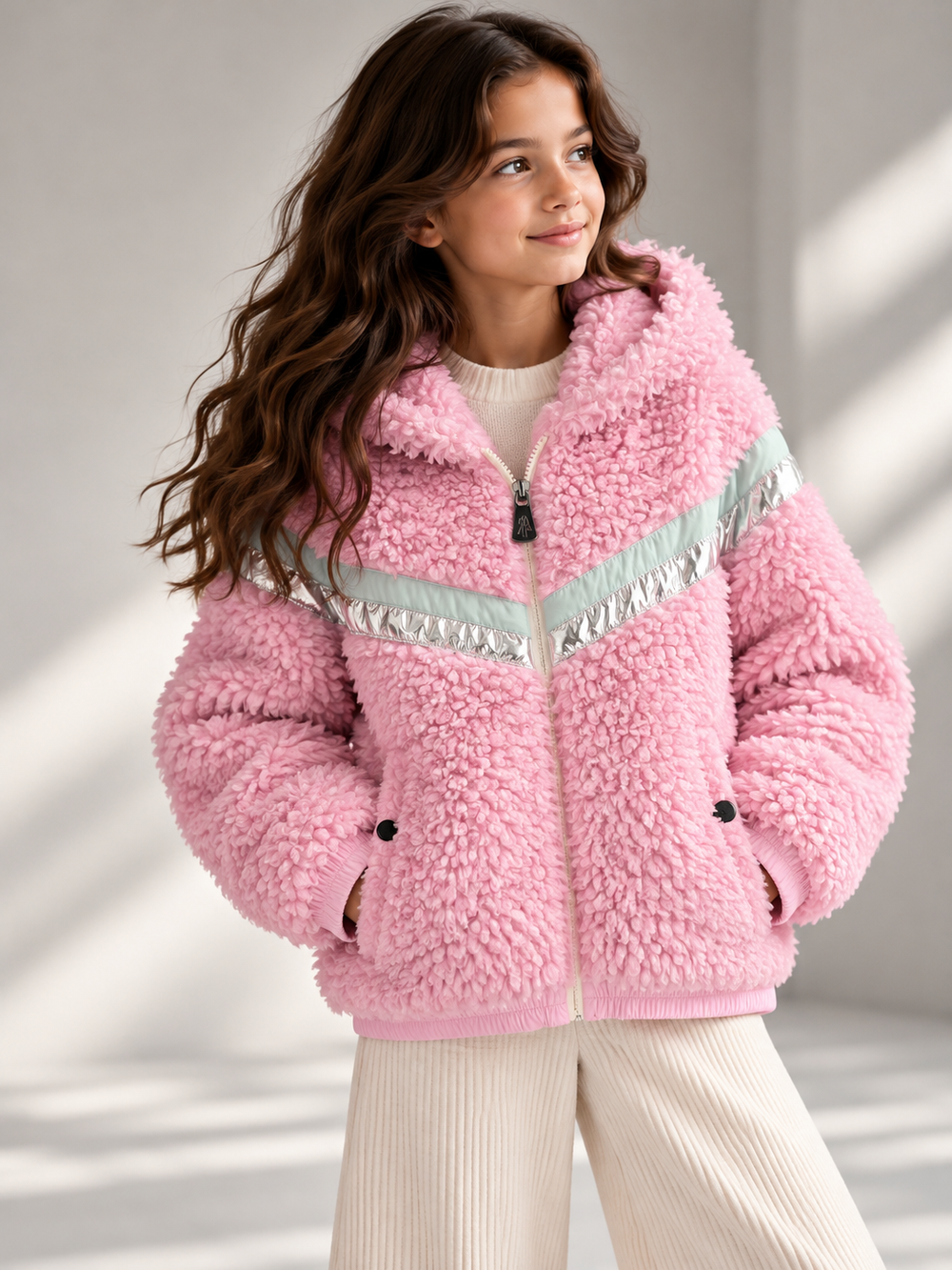 Куртка из экомеха Moncler, 116-128