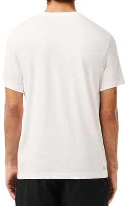 Мужская теннисная футболка Lacoste SPORT 3D Print Crocodile Breathable Jersey T-shirt - белая