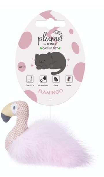 Игрушка для кошек с кошачьей мятой PLUME Фламинго 7х8х3см, Mpets
