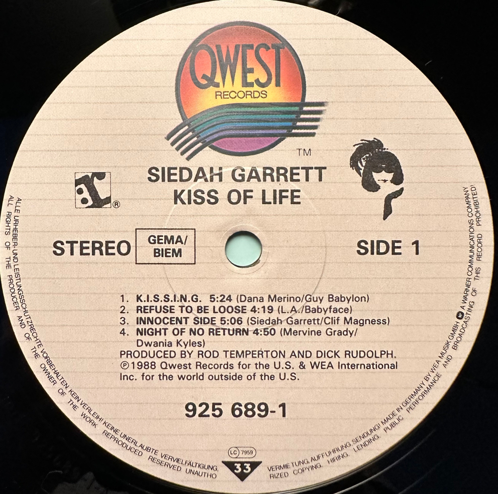 Siedah Garrett - Kiss Of Life (Германия 1988г.)