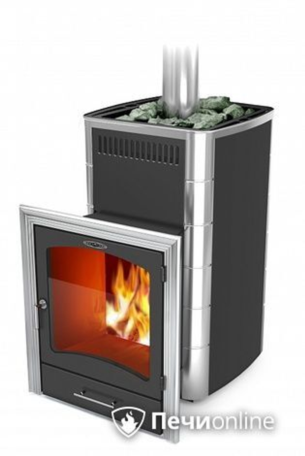 Дровяная банная печь TMF Калина II Inox БСЭ ТО антрацит НВ ПРН