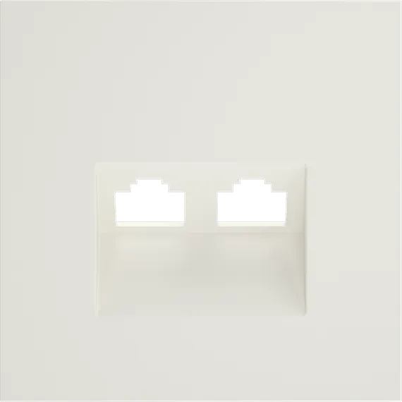 Накладка для розетки компьютерной двойной RJ45+RJ45 Voltum S70 Хлопок VLS001413
