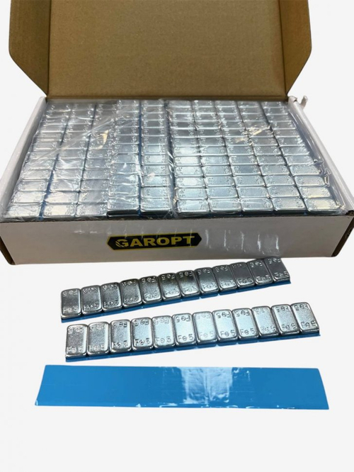 Грузики самоклеящиеся GAROPT стальные(адгезив) 12х5 гр. на синей ленте, 100шт(полосок) chemistry