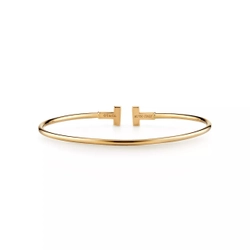 Браслет из жёлтого золота 18k 💙Tiffany, T narrow wire bracelete✨Exclusive✨Единственный в наличии