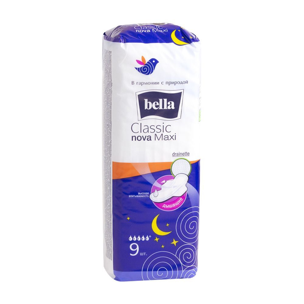 Прокладки женские гигиенические впитывающие bella Classic Nova maxi 9 шт