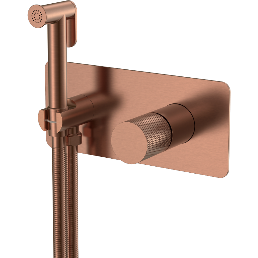 Гигиенический душ Boheme Stick 127-CB.2 со смесителем, С ВНУТРЕННЕЙ ЧАСТЬЮ, COPPER BRUSHED TOUCH