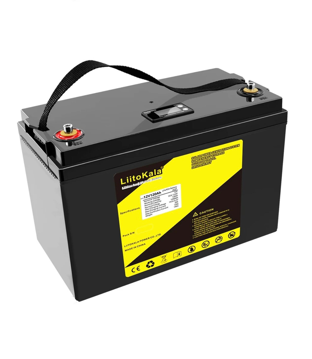 Аккумулятор Lifepo4 LIITOKALA 12V 120Ah (12V 120Ah/LCD) 52487-12V120AH/LCD