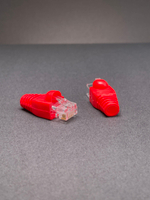 10 пар. Коннектор и колпачок для интернет кабеля RJ45 cat.5e 8P8C, неэкранированный, штекер для витой пары, для разъемов коннектора патч корда, для интернет кабеля диаметр 6,5 мм, красный