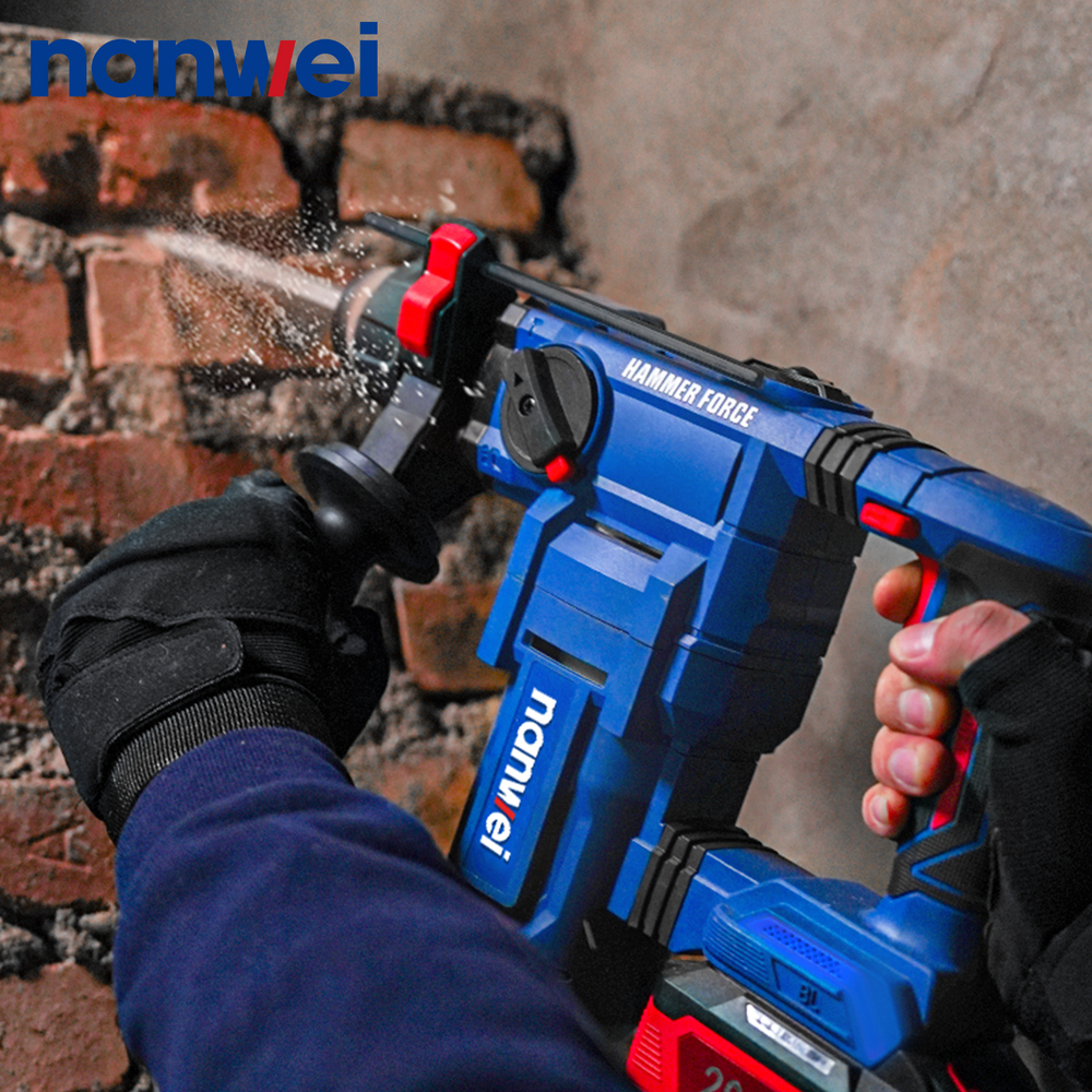 Перфоратор аккумуляторный Nanwei NW-H8281 (20V, 4 Дж, SDS-Plus, 2 АКБ 6 Ач)