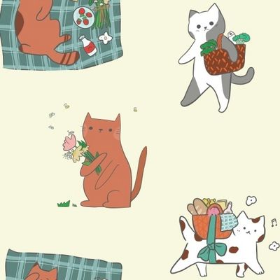 Котики на пикнике